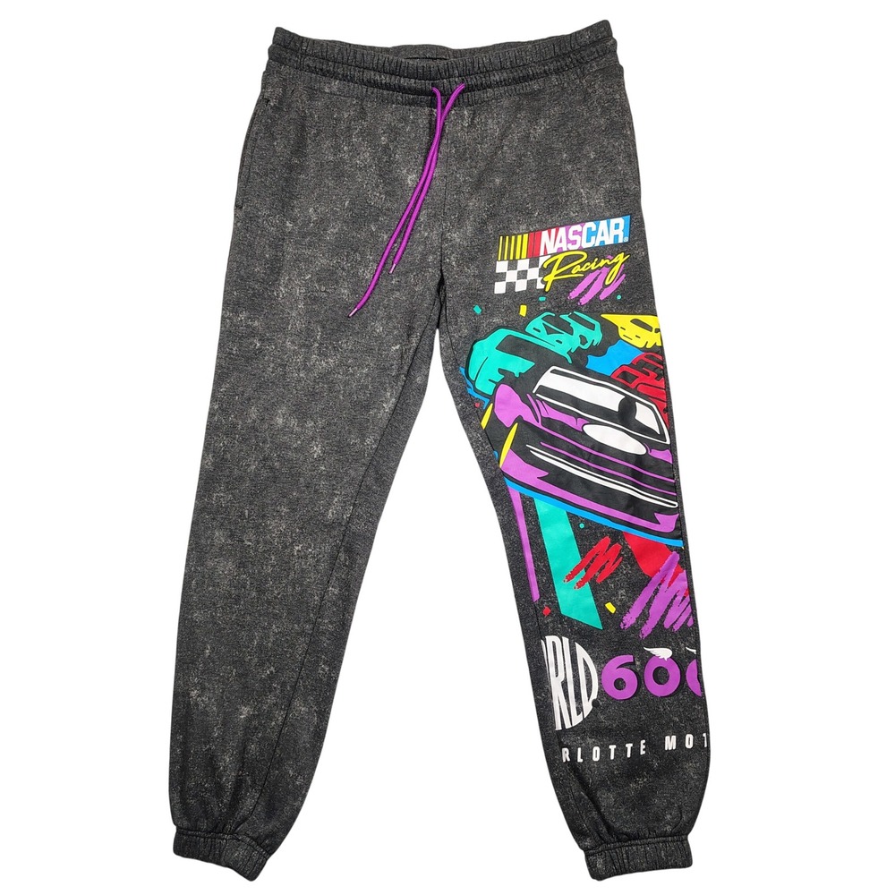 NASCAR Sweatpants XL Slate Grey World‎ 600 Charlotte Graphic Acid Wash Cotton